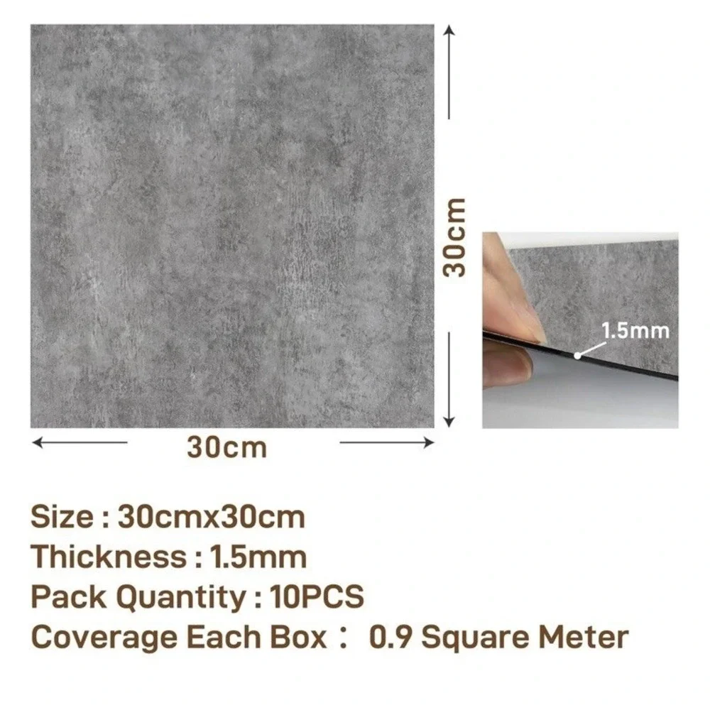 Varypaper Peel And Stick Vinyl Tile 30cmx30cm 10pieces